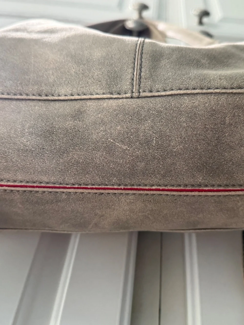 HAMMITT METALLIC SILVER LEATHER STUDDED LARGE TOTE/SHOULDER BAG